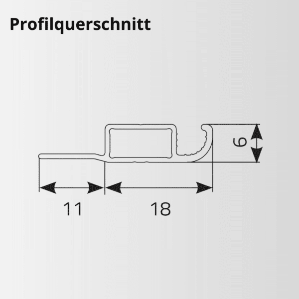 Profiel doorsnede insectengaas vast frame