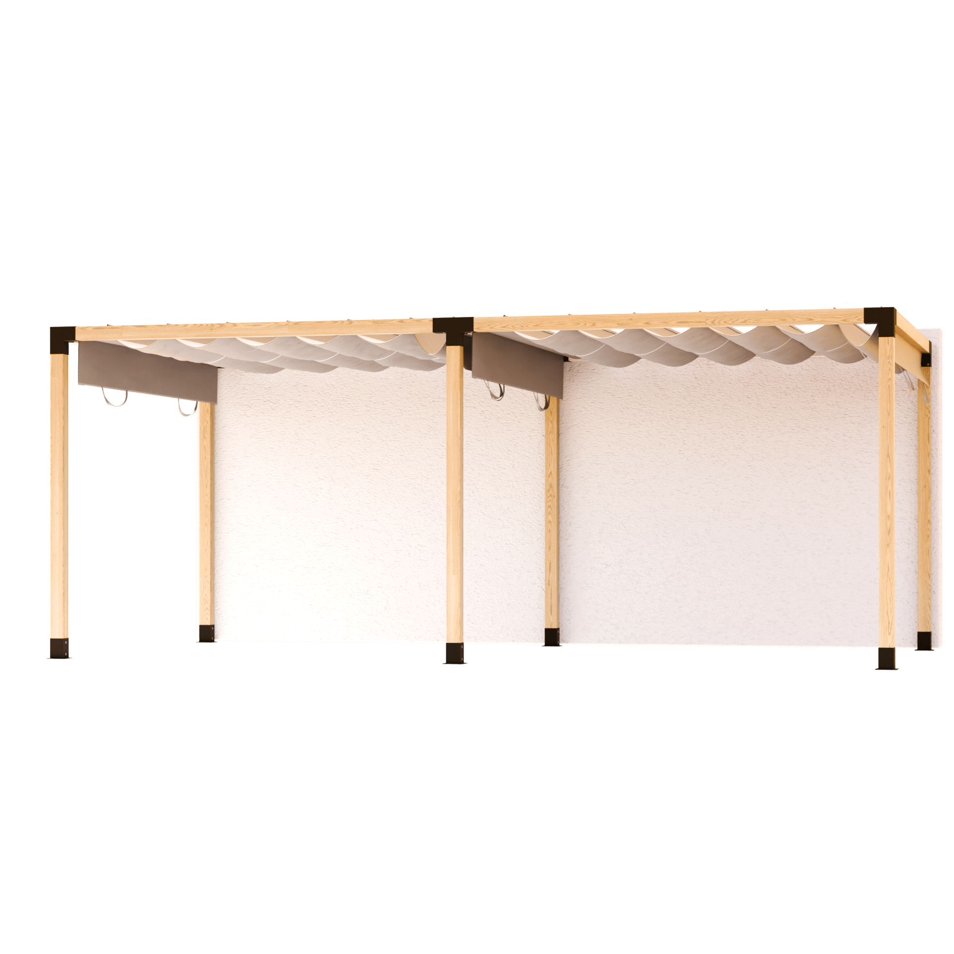 Pergola terrasoverkapping dubbel vrijstaand en schuifdak 1