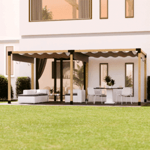 Pergola terrasoverkapping dubbel vrijstaand en schuifdak 2