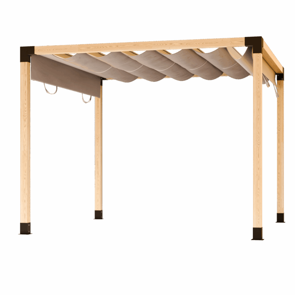 Vrijstaande pergola terrasoverkapping met schuifdak 1