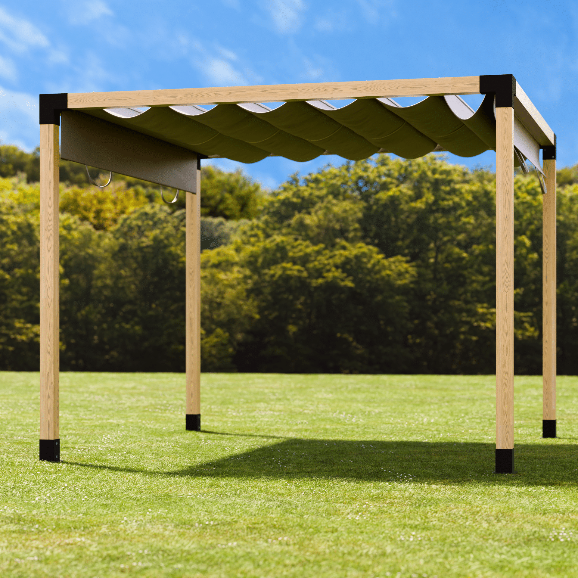 Vrijstaande pergola terrasoverkapping met schuifdak 3