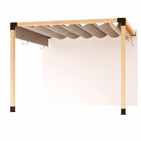 Pergola terrasoverkapping met muurbevestiging en schuifdak 1