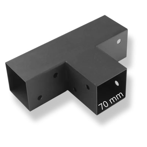 T-hoekconnector Postconnector 70mm
