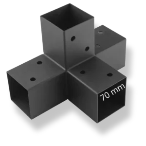 X Hoekconnector Postconnector 70mm